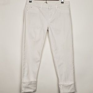 Hudson Muse Skinny Cuff Crops White Size 29